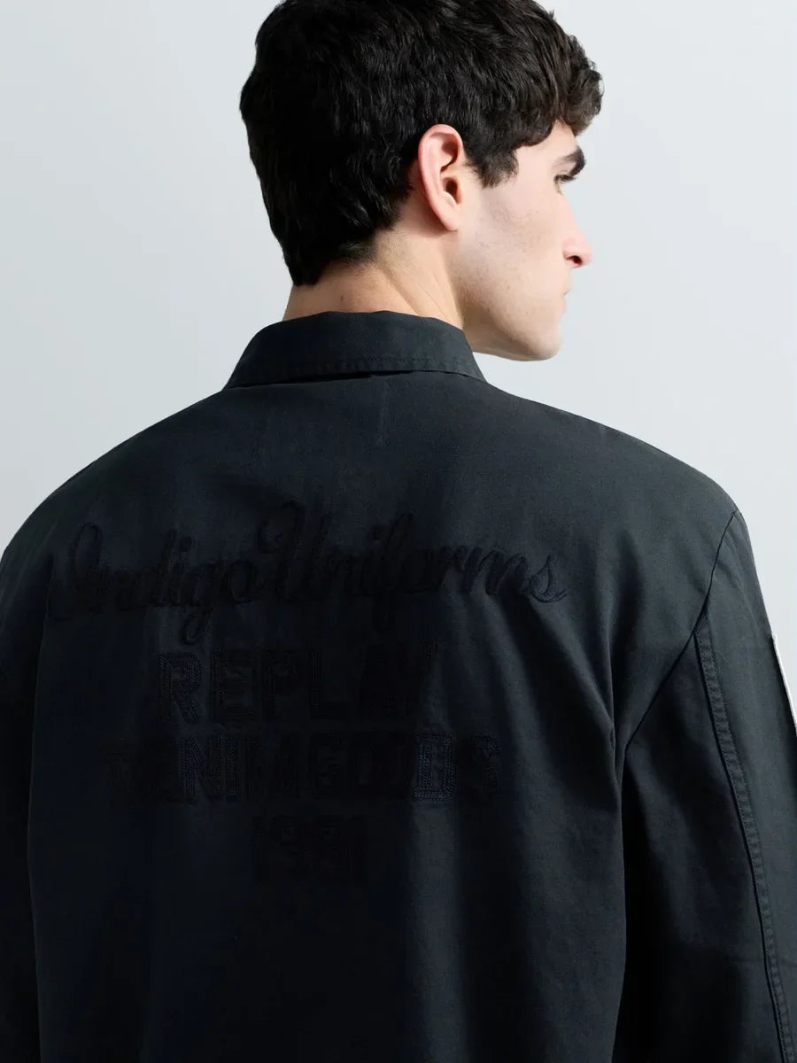 REPLAY MEN'S OVERSHIRT WITH PATCH AND LOGO