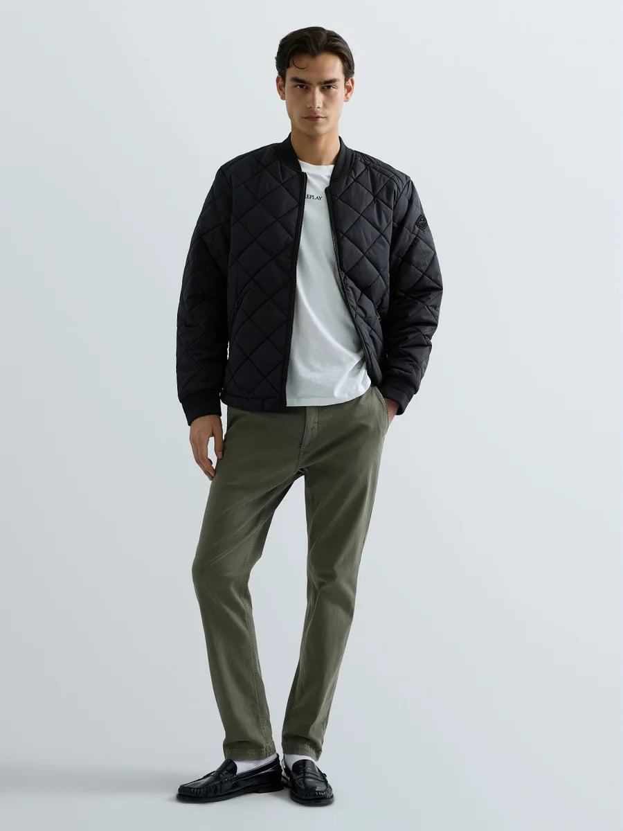 REPLAY MEN'S QUILTED RIPSTOP BOMBER JACKET