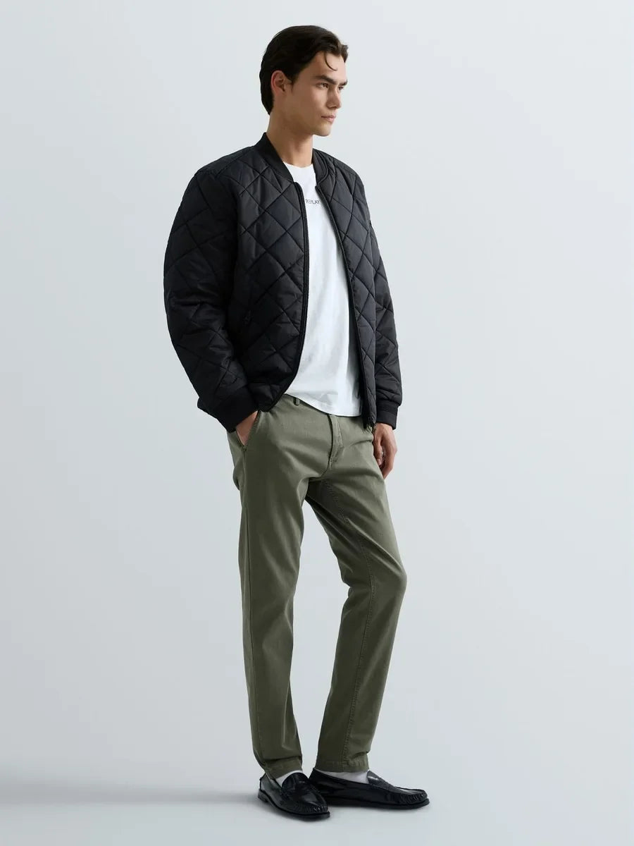 REPLAY MEN'S QUILTED RIPSTOP BOMBER JACKET
