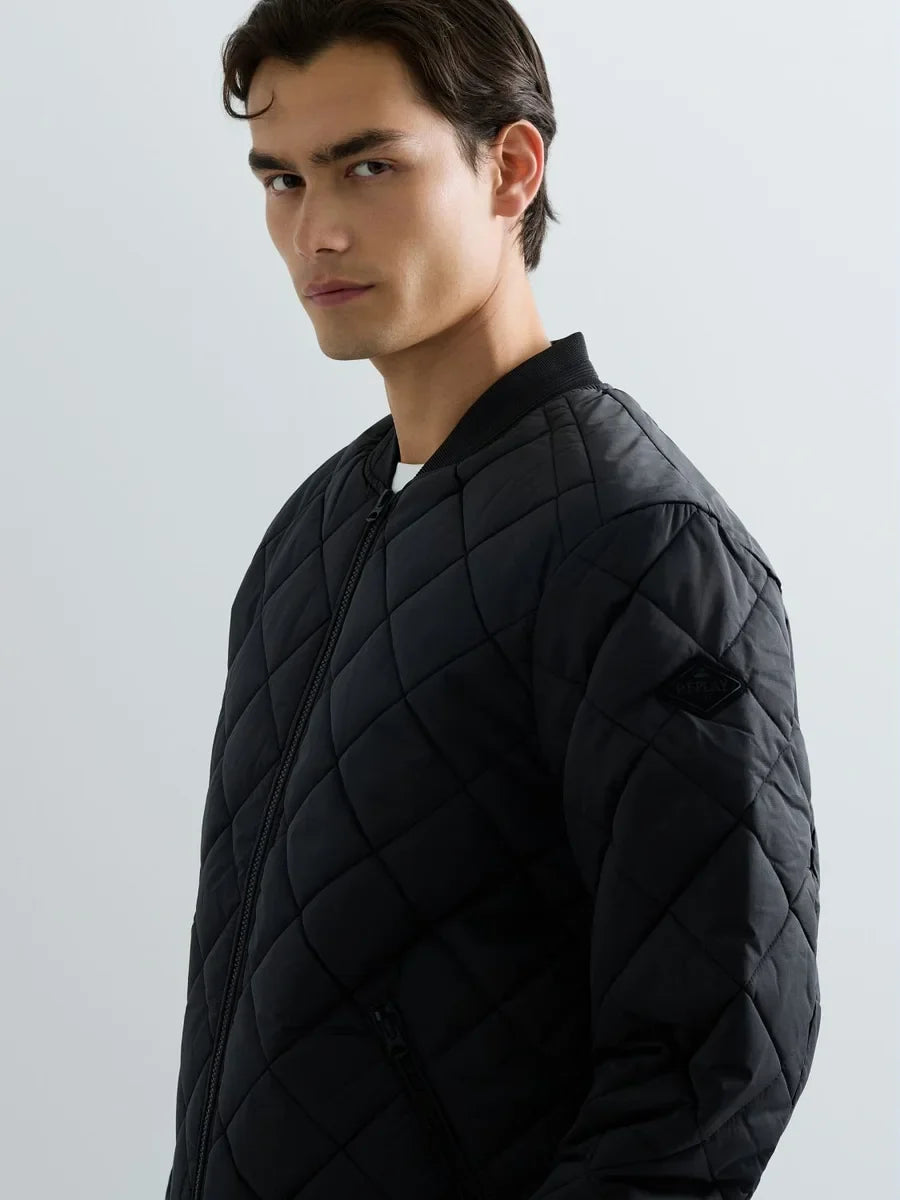 REPLAY MEN'S QUILTED RIPSTOP BOMBER JACKET
