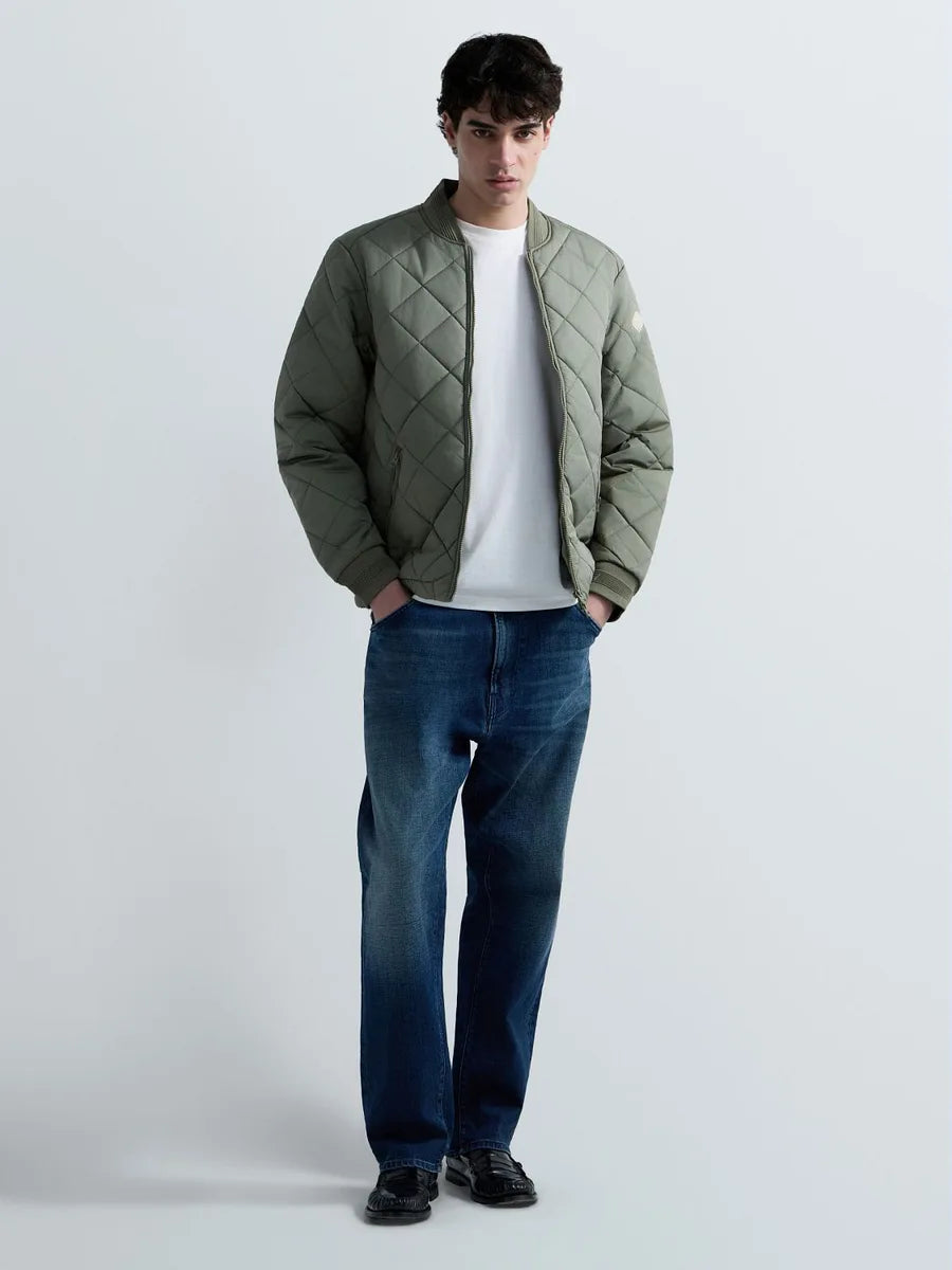REPLAY MEN'S QUILTED RIPSTOP BOMBER JACKET