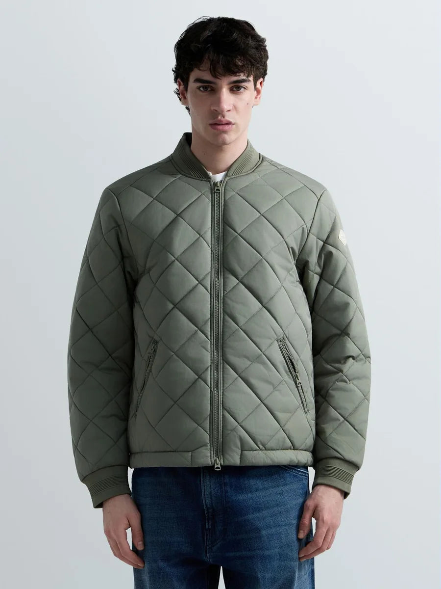 REPLAY MEN'S QUILTED RIPSTOP BOMBER JACKET
