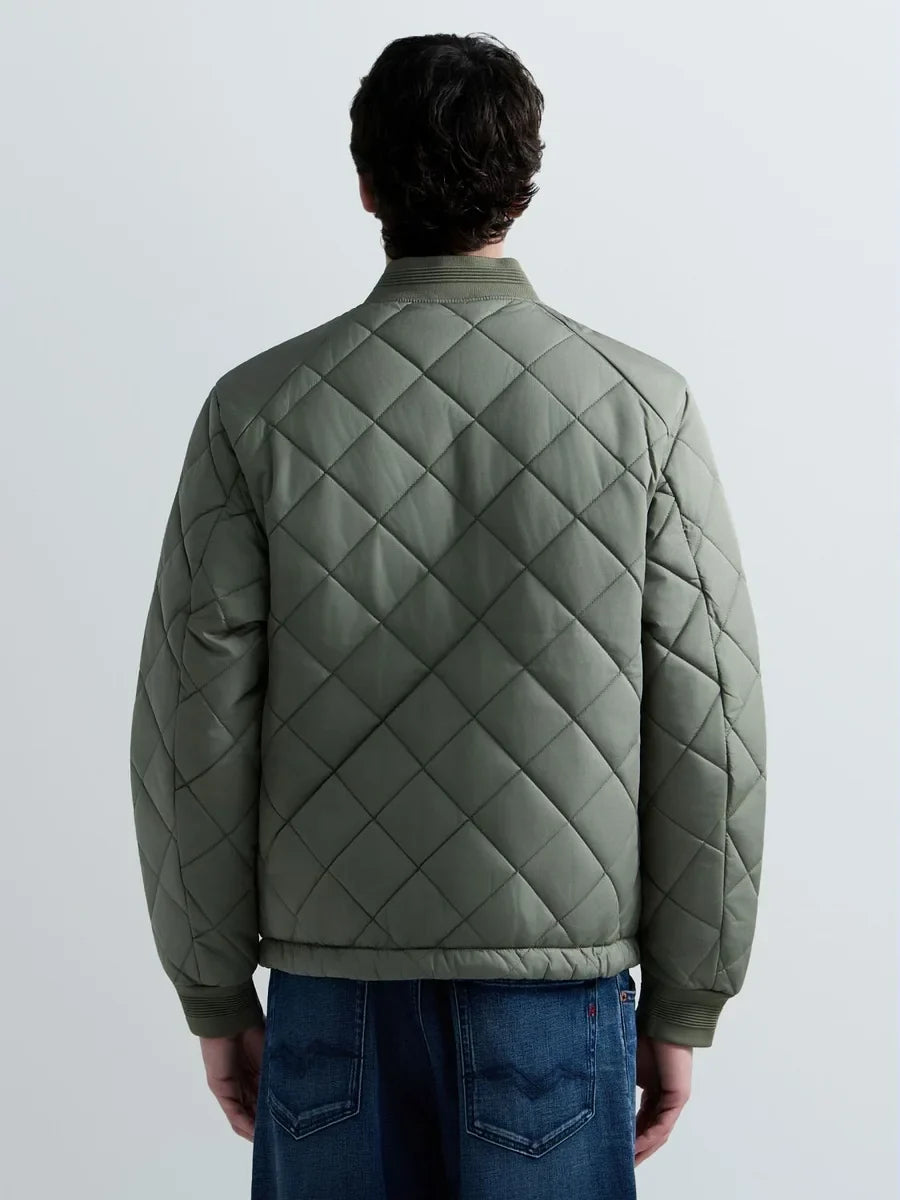 REPLAY MEN'S QUILTED RIPSTOP BOMBER JACKET