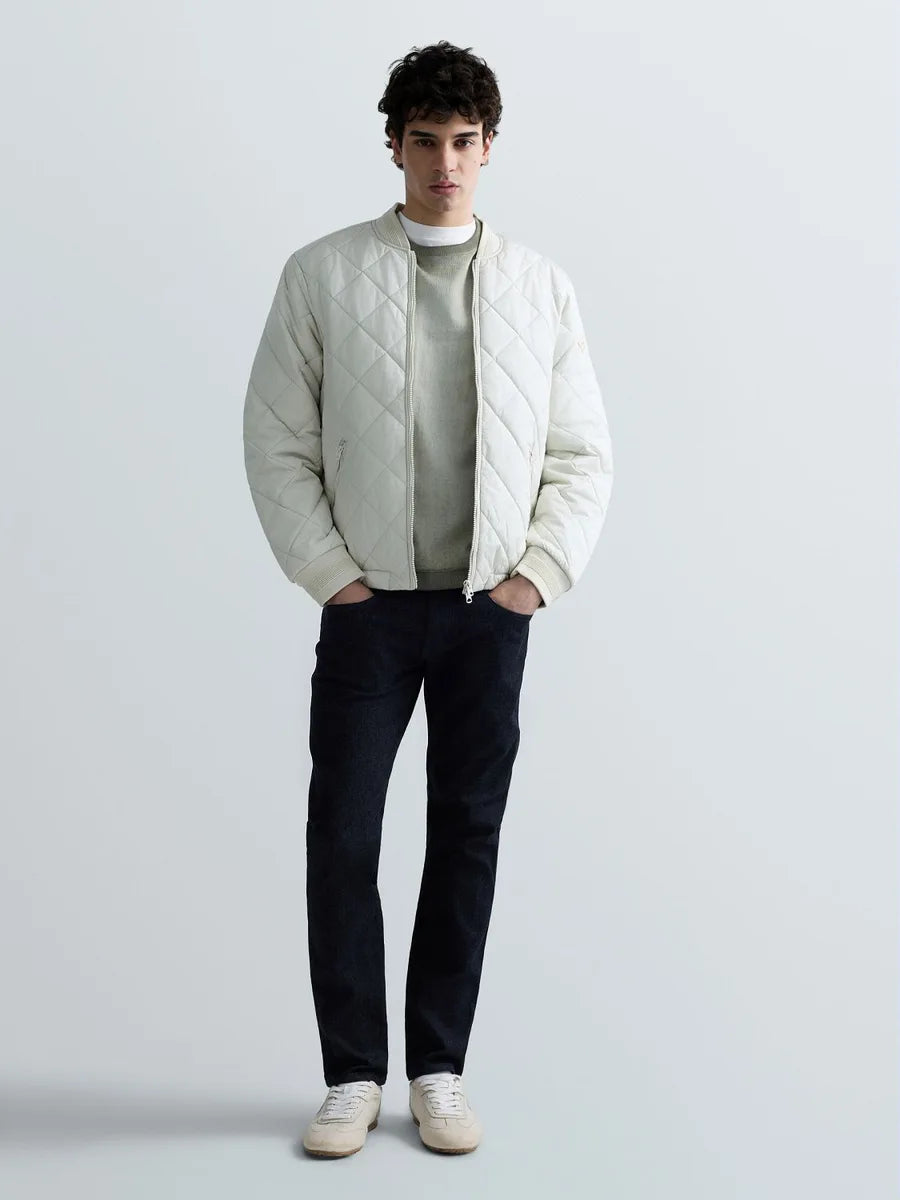 REPLAY MEN'S QUILTED RIPSTOP BOMBER JACKET