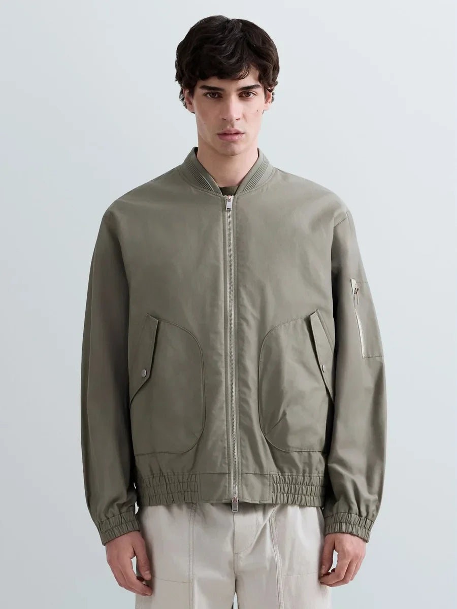 REPLAY MEN'S TWILL BOMBER WITH LETTERING