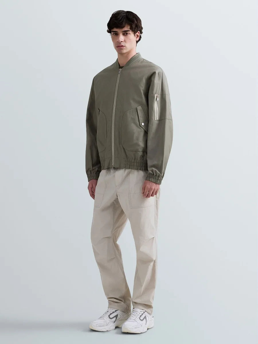 REPLAY MEN'S TWILL BOMBER WITH LETTERING