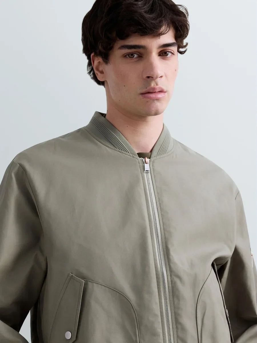 REPLAY MEN'S TWILL BOMBER WITH LETTERING
