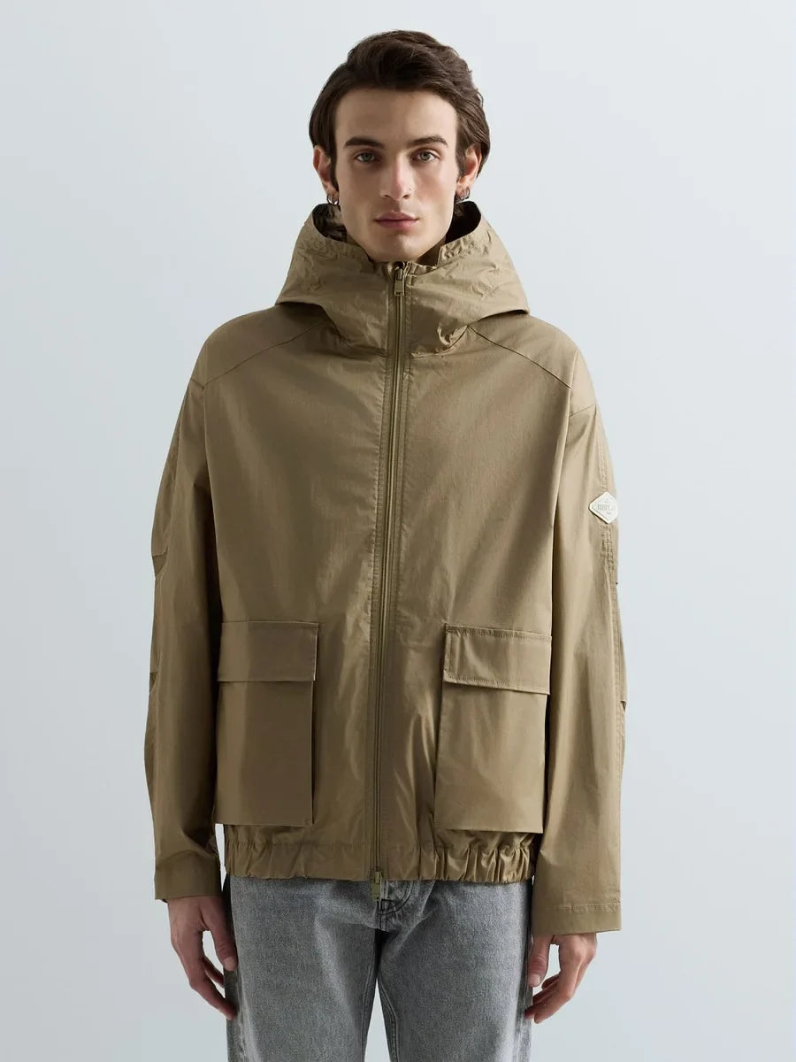 REPLAY MEN'S HOODED TWILL JACKET