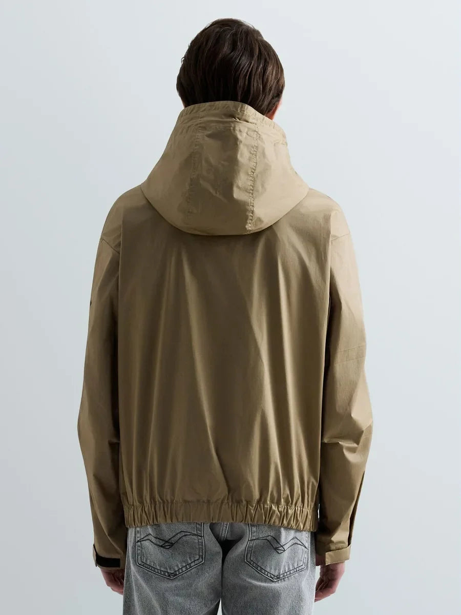 REPLAY MEN'S HOODED TWILL JACKET