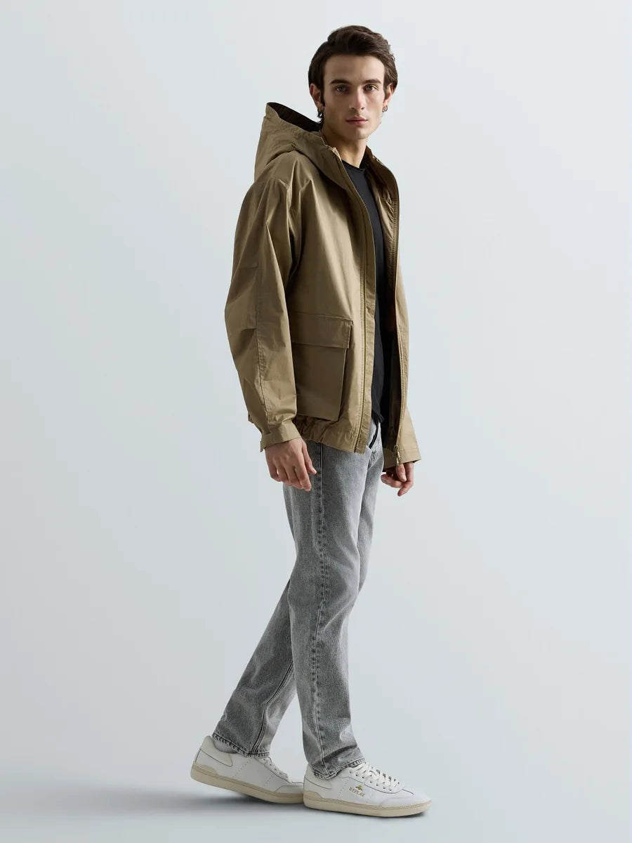 REPLAY MEN'S HOODED TWILL JACKET