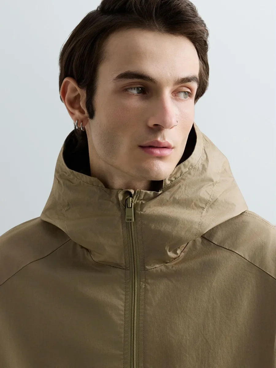 REPLAY MEN'S HOODED TWILL JACKET