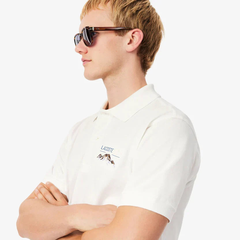 Lacoste Classic fit embroidered motif piqué polo shirt