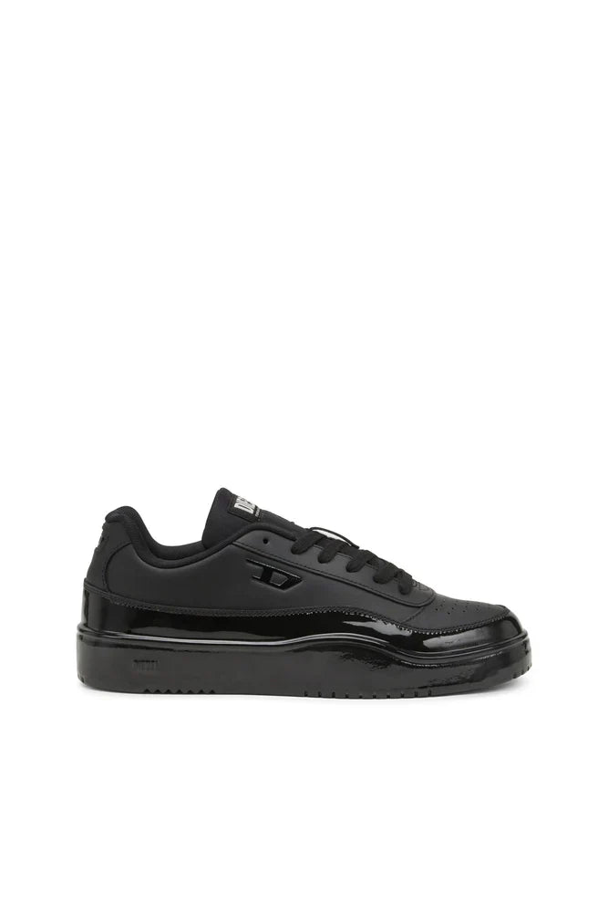 Diesel Men's S-Tracker-D-Silicone-dipped leather sneakers