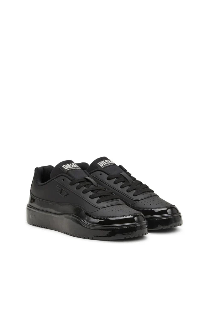 Diesel Men's S-Tracker-D-Silicone-dipped leather sneakers