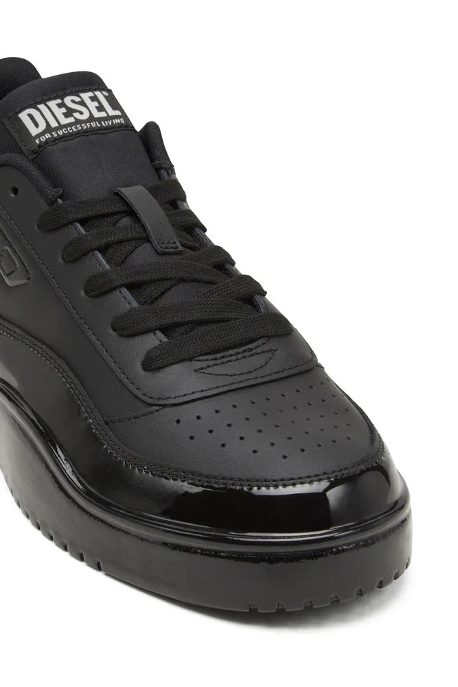 Diesel Men's S-Tracker-D-Silicone-dipped leather sneakers