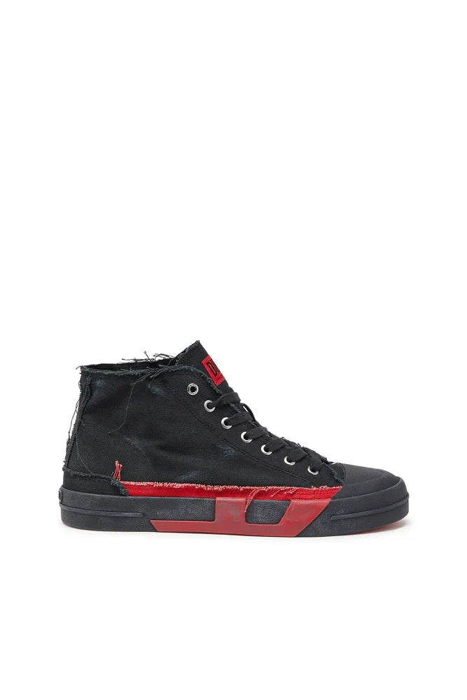 Diesel Men's S-D-Verse-Distressed high-top sneakers in canvas