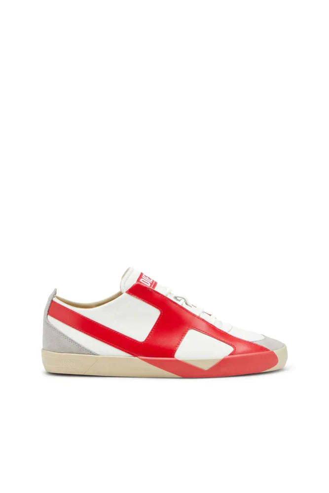 Diesel Men's S-Slante-D-Sneakers in suede and leather with D logo