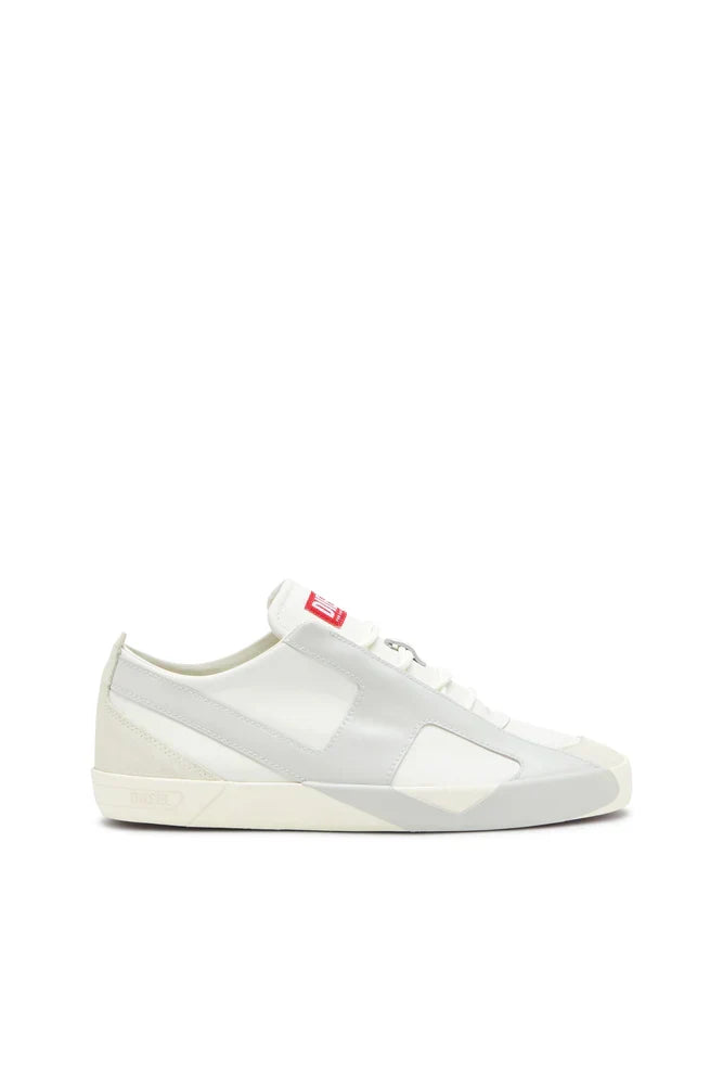 Diesel Men's S-Slante-D-Sneakers in suede and leather with D logo