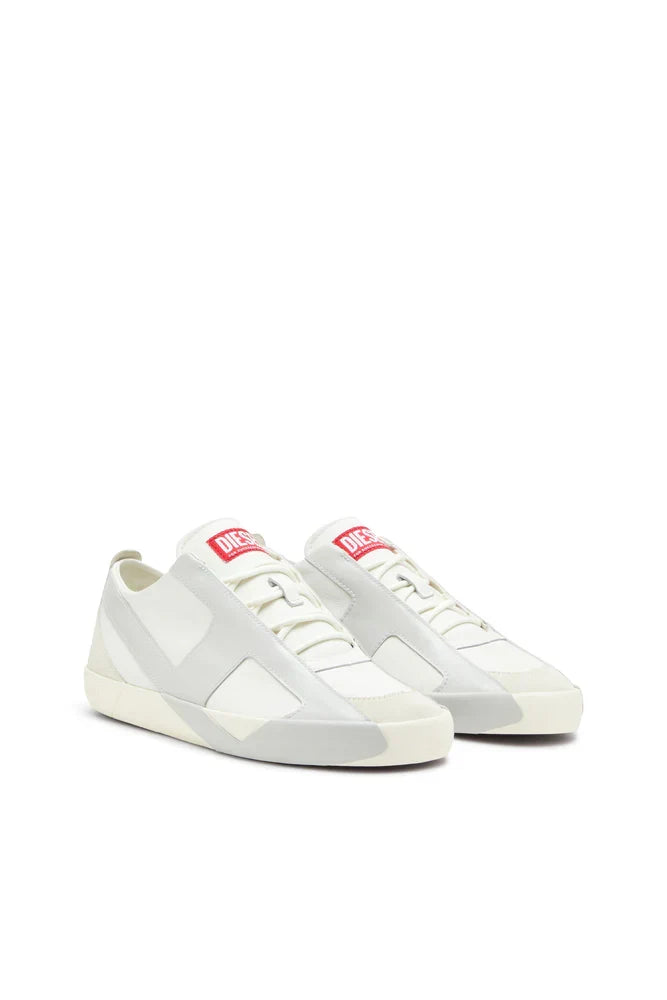 Diesel Men's S-Slante-D-Sneakers in suede and leather with D logo