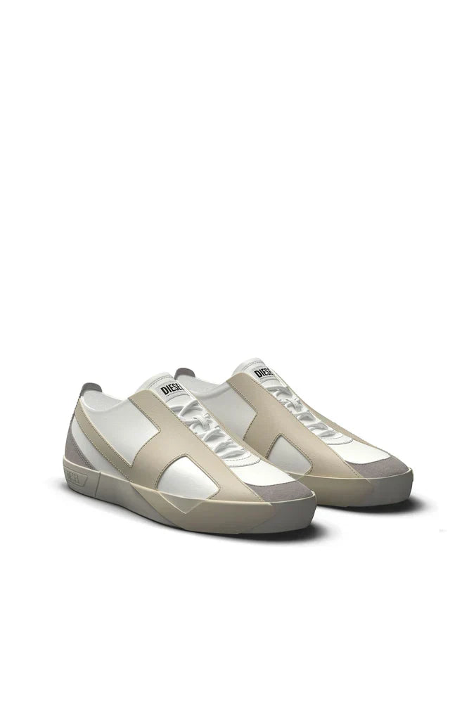 Diesel Men's S-Slante-D-Sneakers in suede and leather with D logo