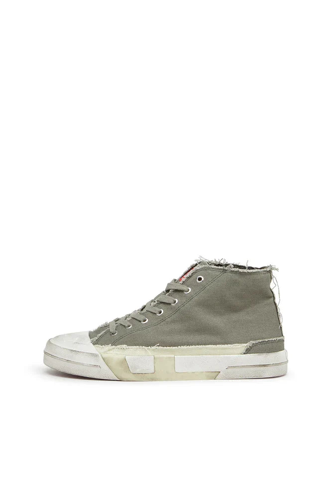 Diesel Men's S-D-Verse-Distressed high-top sneakers in canvas