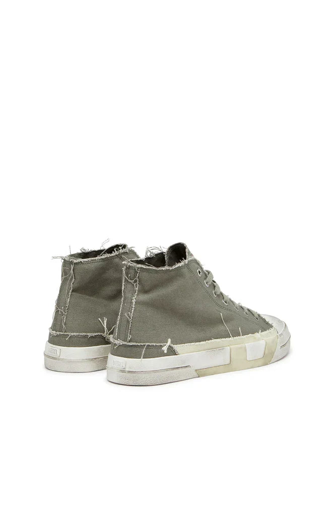 Diesel Men's S-D-Verse-Distressed high-top sneakers in canvas