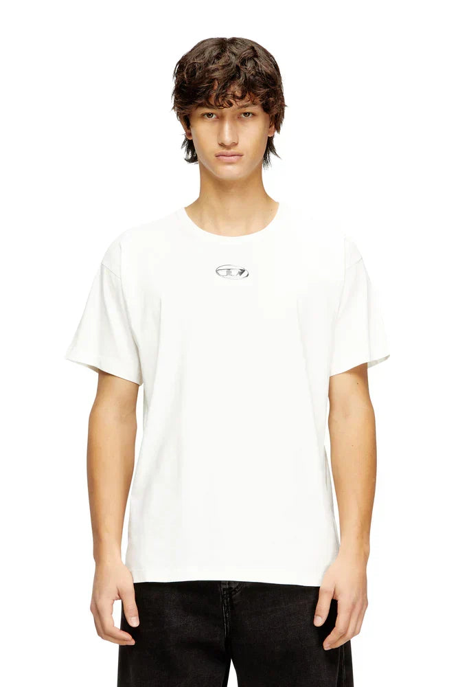 Diesel Light cotton T-shirt with metallic Oval D logo