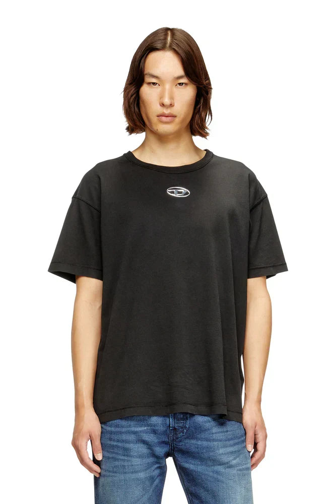 Diesel Light cotton T-shirt with metallic Oval D logo