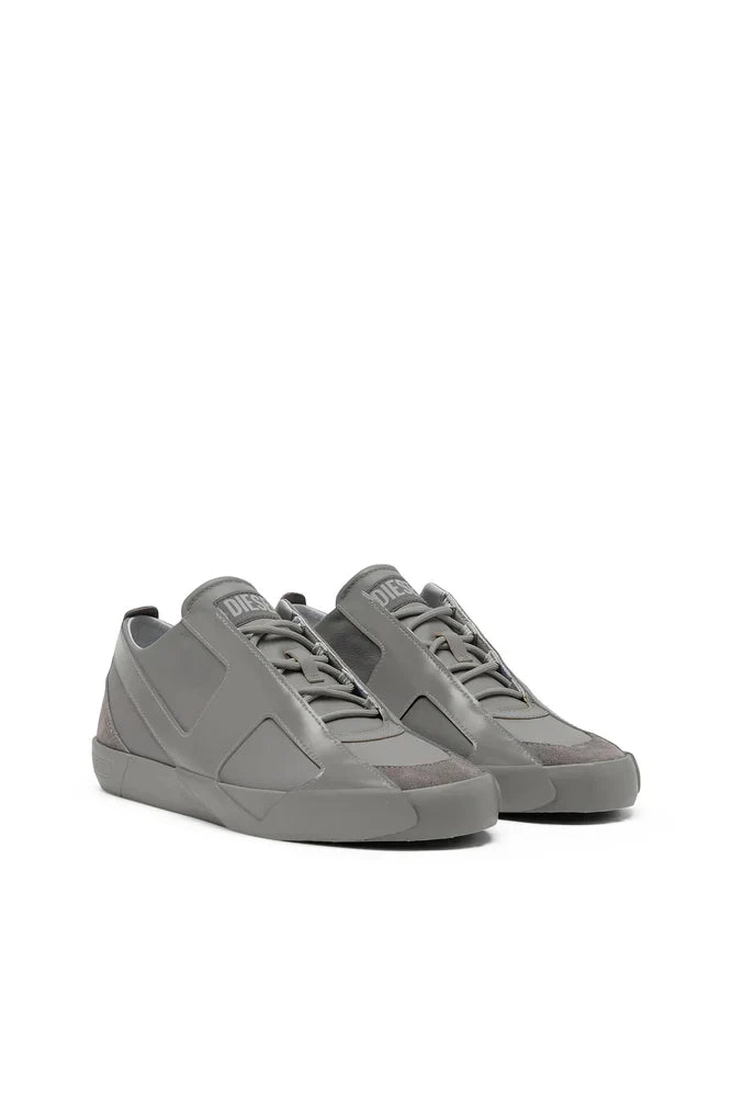 Diesel Men's S-Slante-D-Sneakers in suede and leather with D logo