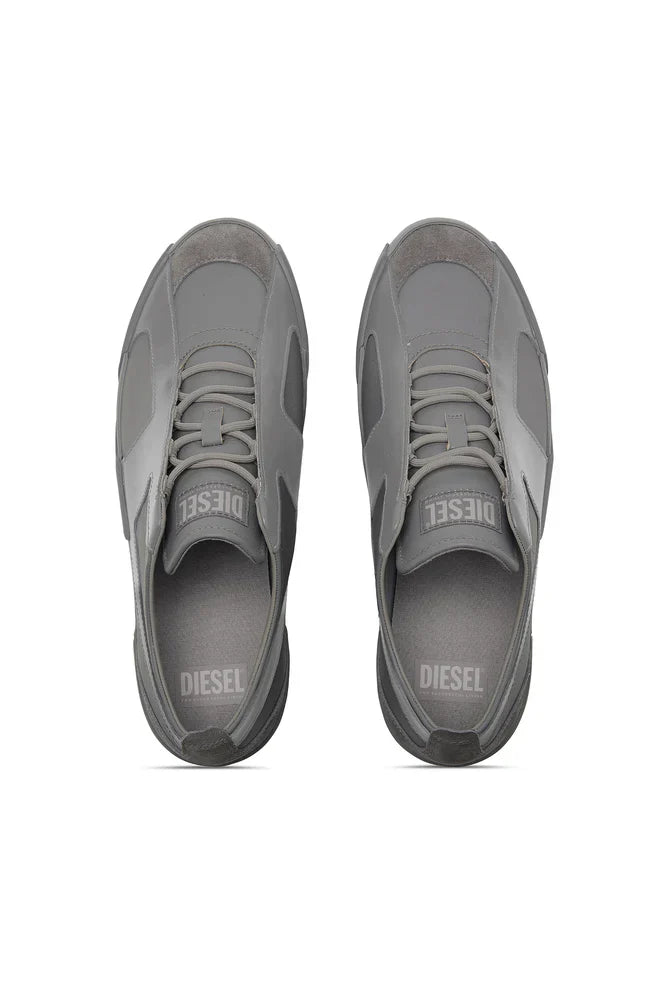 Diesel Men's S-Slante-D-Sneakers in suede and leather with D logo