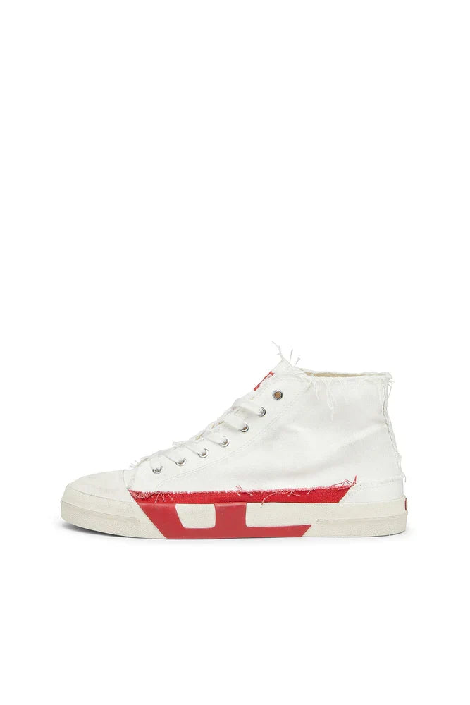 Diesel Men's S-D-Verse-Distressed high-top sneakers in canvas