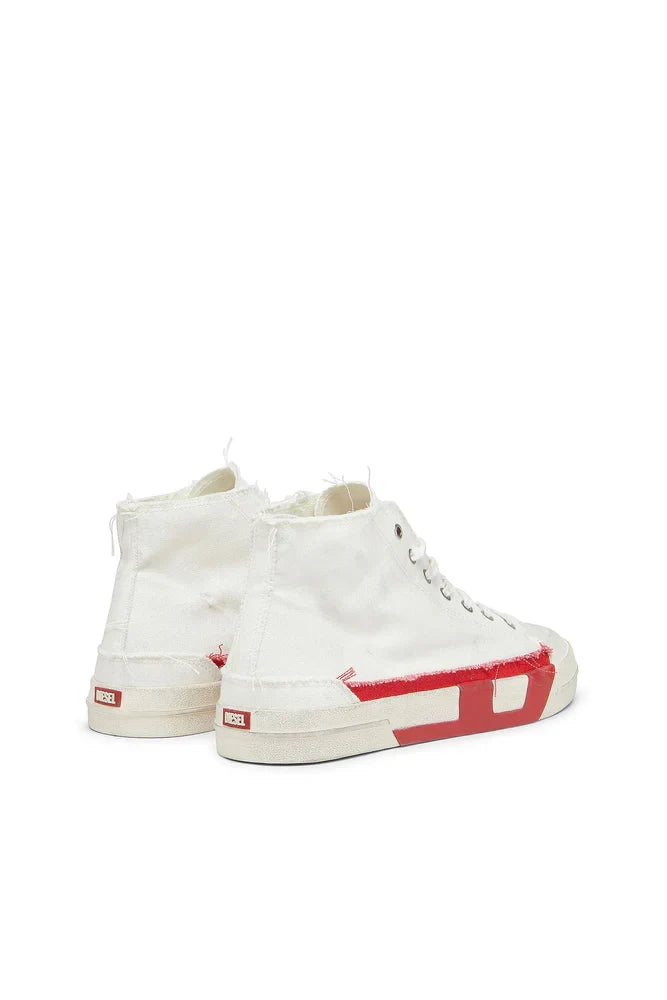 Diesel Men's S-D-Verse-Distressed high-top sneakers in canvas