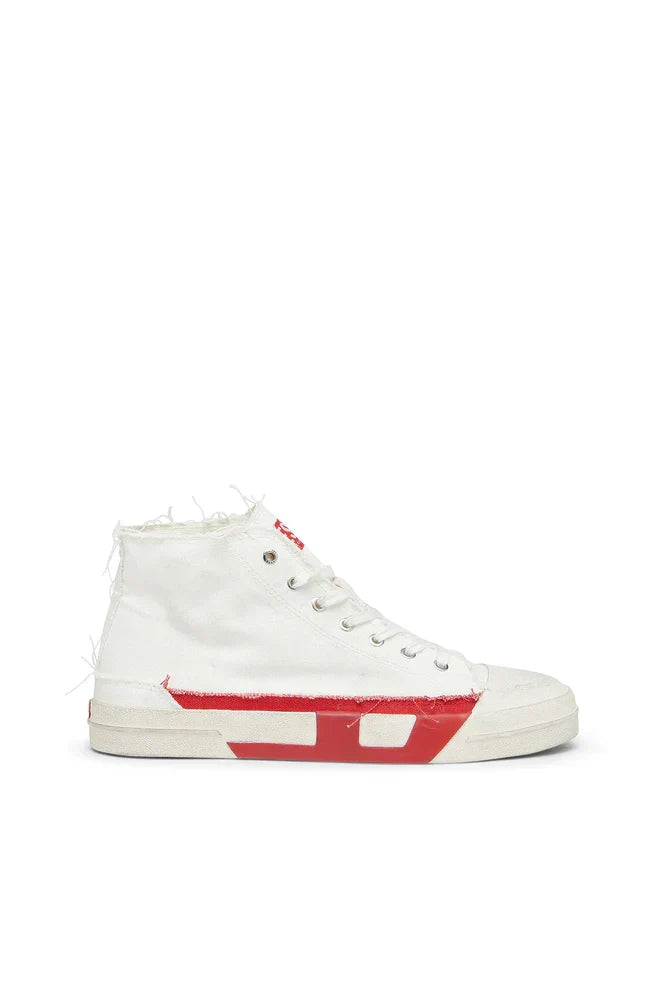 Diesel Men's S-D-Verse-Distressed high-top sneakers in canvas