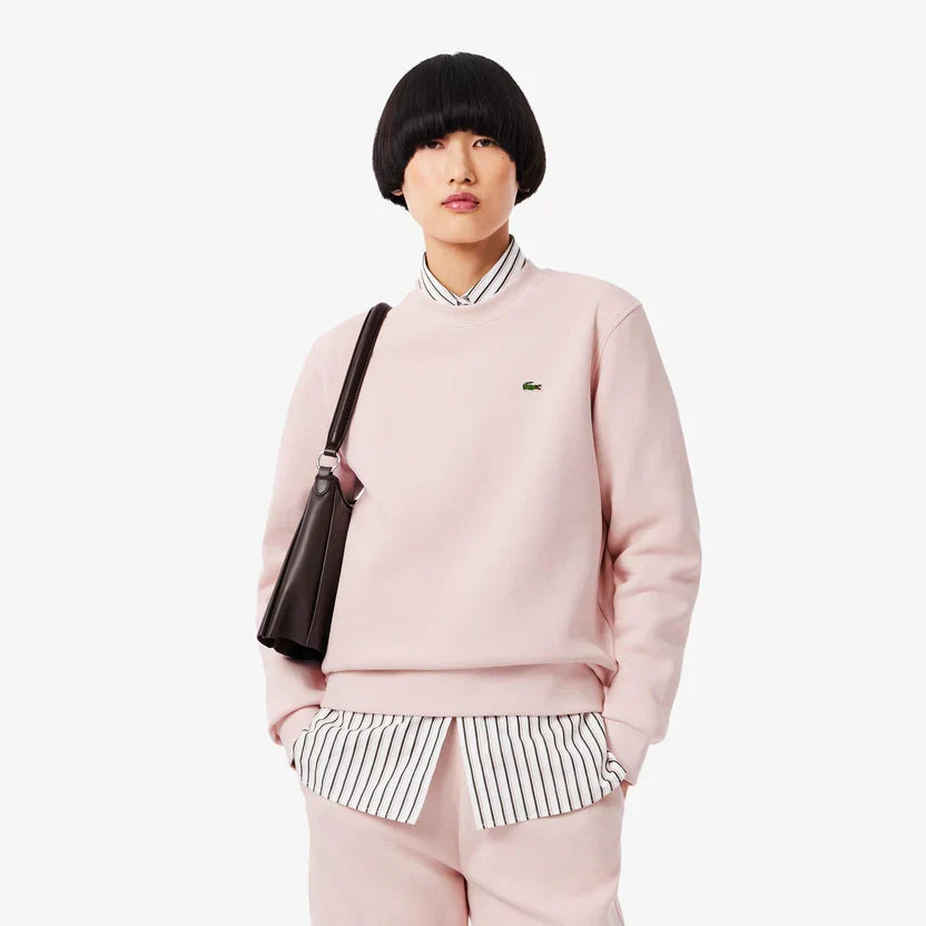 Lacoste Women's Relaxed fit piqué crew neck sweatshirt