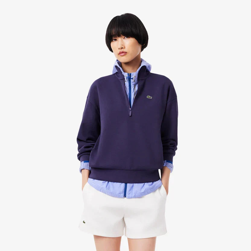 Lacoste Women's High neck zipped piqué sweatshirt