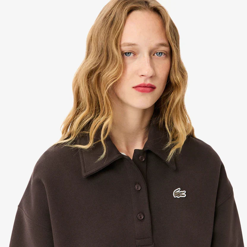 Lacoste Women's Oversized fleece polo collar sweatshirt