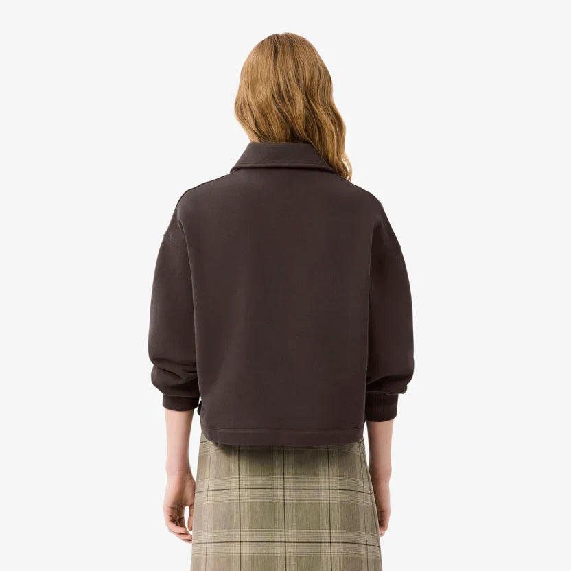 Lacoste Women's Oversized fleece polo collar sweatshirt