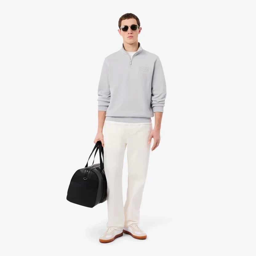 Lacoste High neck embossed zipped sweatshirt