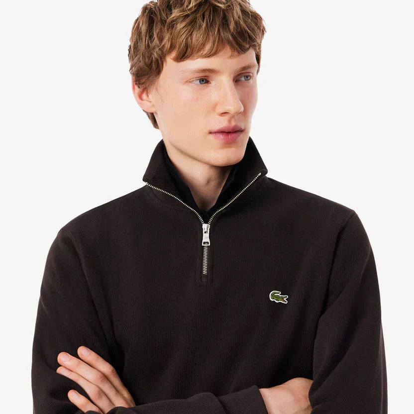 Lacoste Zip-up high neck interlock sweatshirt