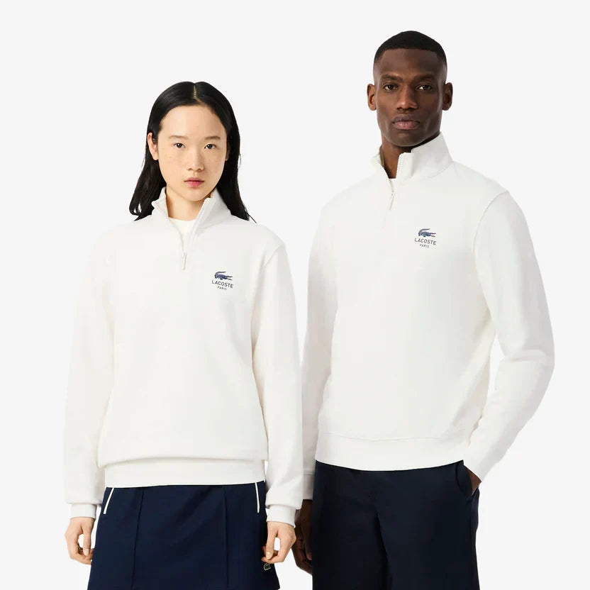 Lacoste High neck zip-up print sweatshirt