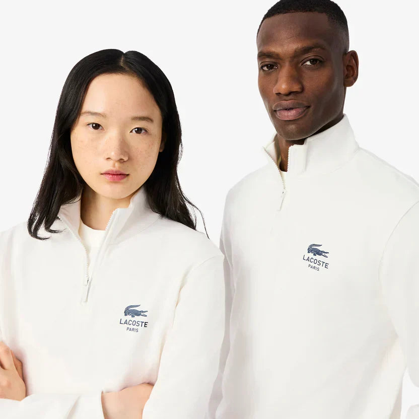 Lacoste High neck zip-up print sweatshirt