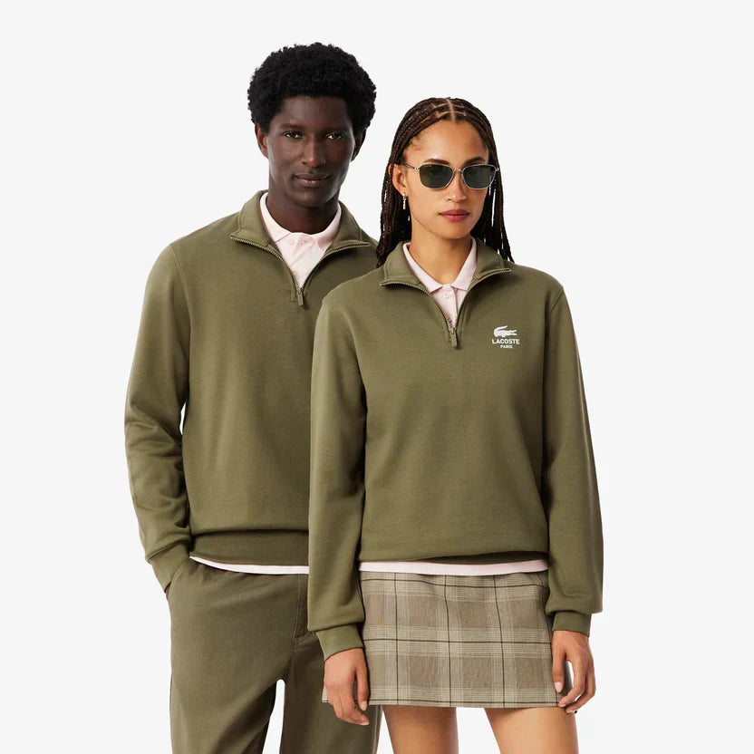 Lacoste High neck zip-up print sweatshirt