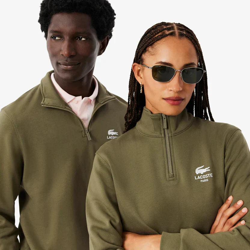 Lacoste High neck zip-up print sweatshirt