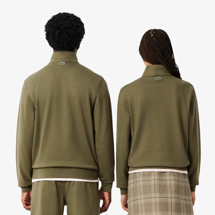 Lacoste High neck zip-up print sweatshirt