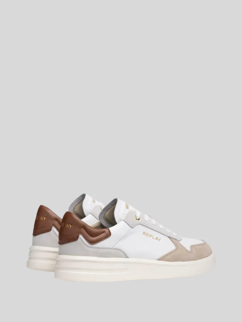 Replay Men's University M Court white beige sneakers