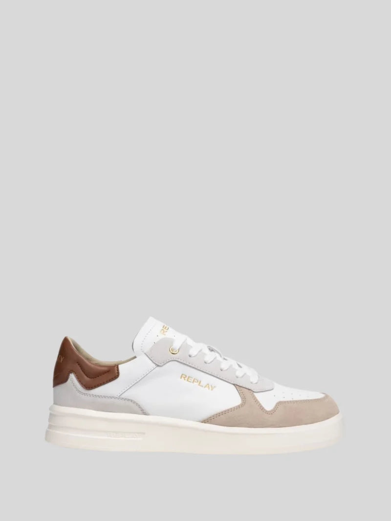 Replay Men's University M Court white beige sneakers
