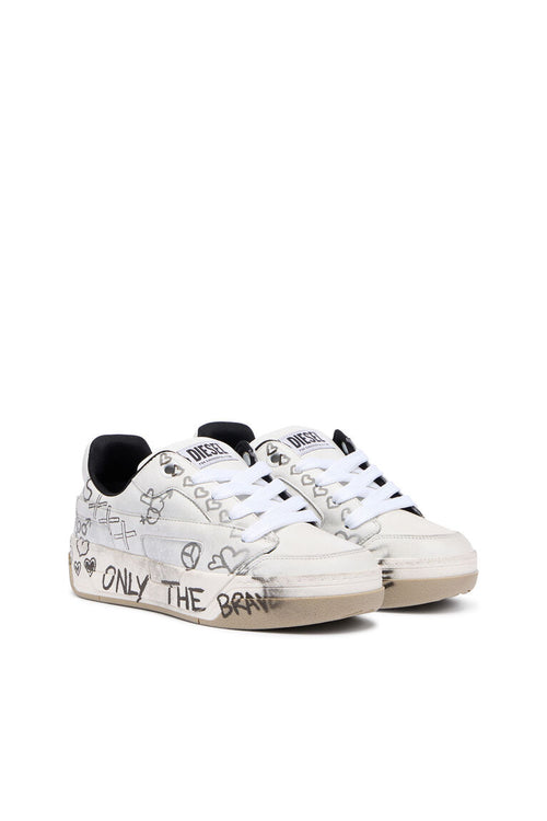 Diesel Women's D-Ollie-Leather sneakers with graffiti print