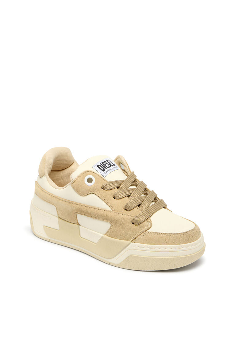 Diesel Women's D-Ollie-Distressed sneakers in leather and suede