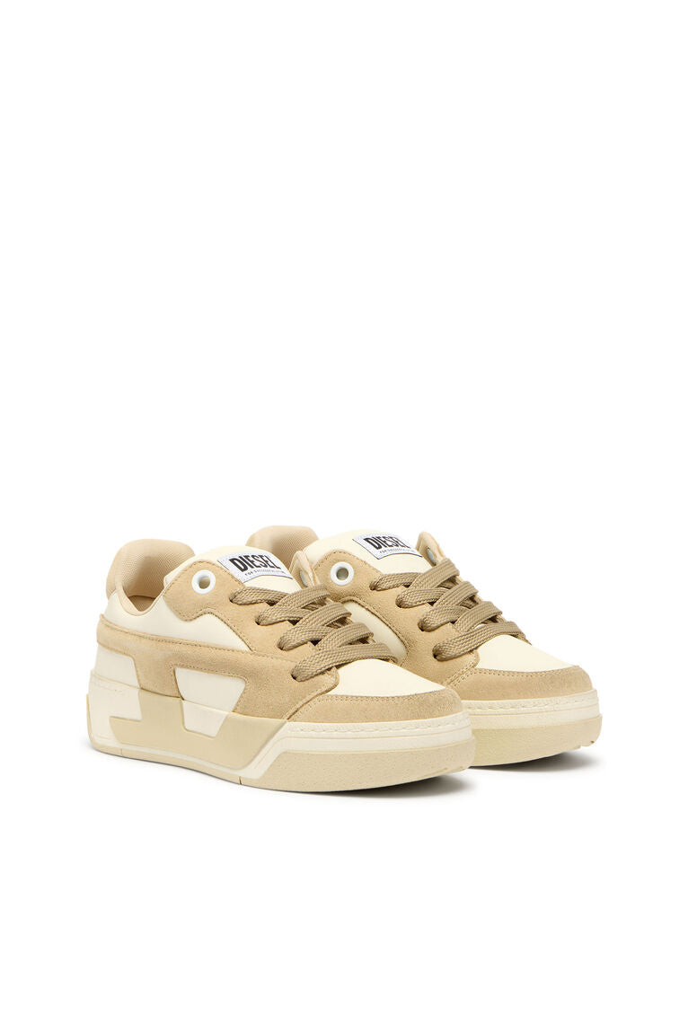Diesel Women's D-Ollie-Distressed sneakers in leather and suede