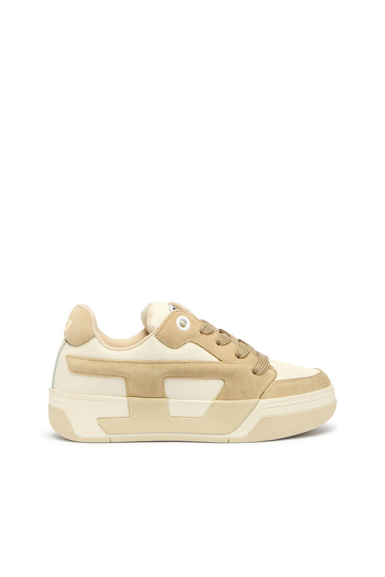 Diesel Women's D-Ollie-Distressed sneakers in leather and suede
